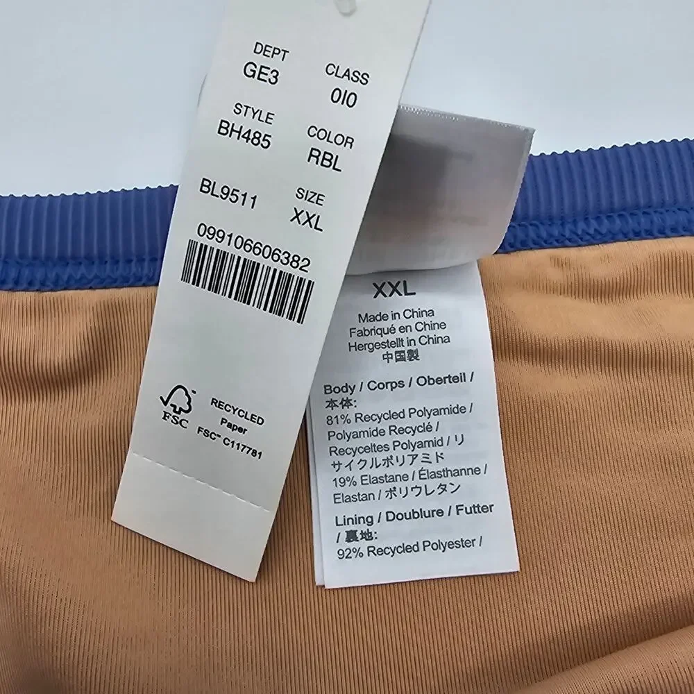 J. Crew Woman size XXL Ribbed Trim Hipster Full Coverage Bikini Bottoms Blue NEW